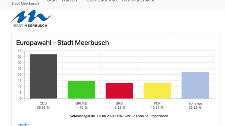 Wahlergebnis Stadt Meerbusch